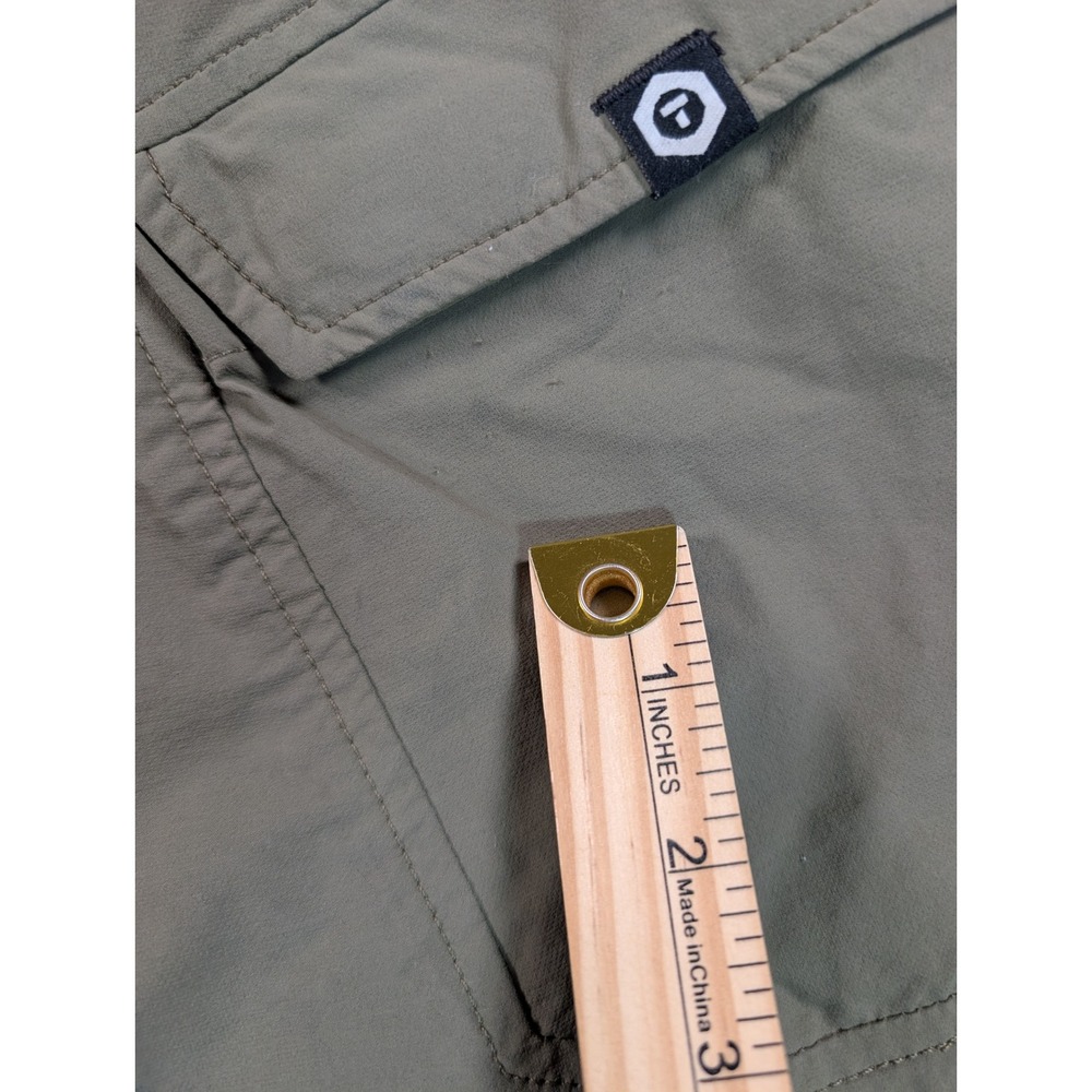 Truewerk T1 Werkshort Mens 34 Long Olive Green Cargo Work Shorts Tech Stretch - Picture 8 of 10
